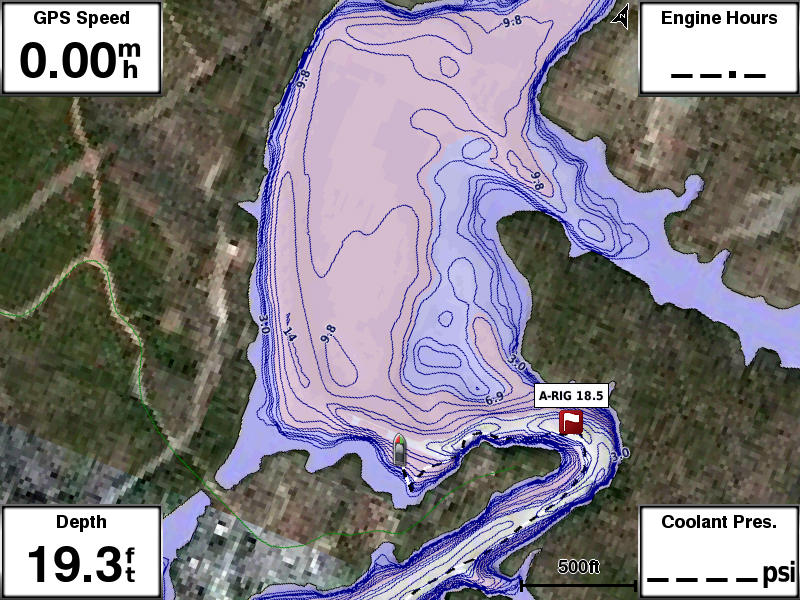 Another day out on my Garmin 840XS, Depth Range Shading, NMEA2000, down